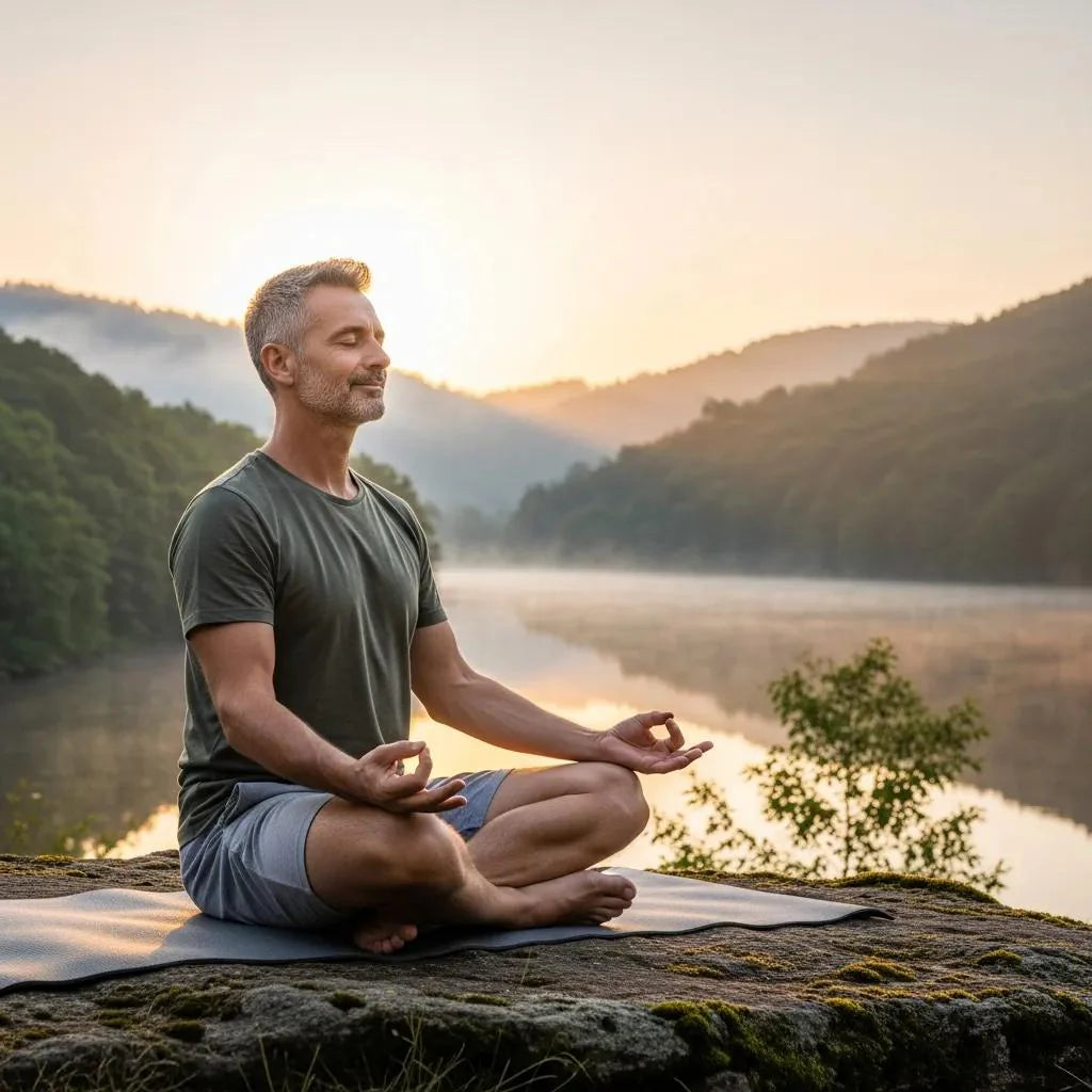 Middle-aged man exercising outdoors, representing vitality and the benefits of bioidentical hormone therapy