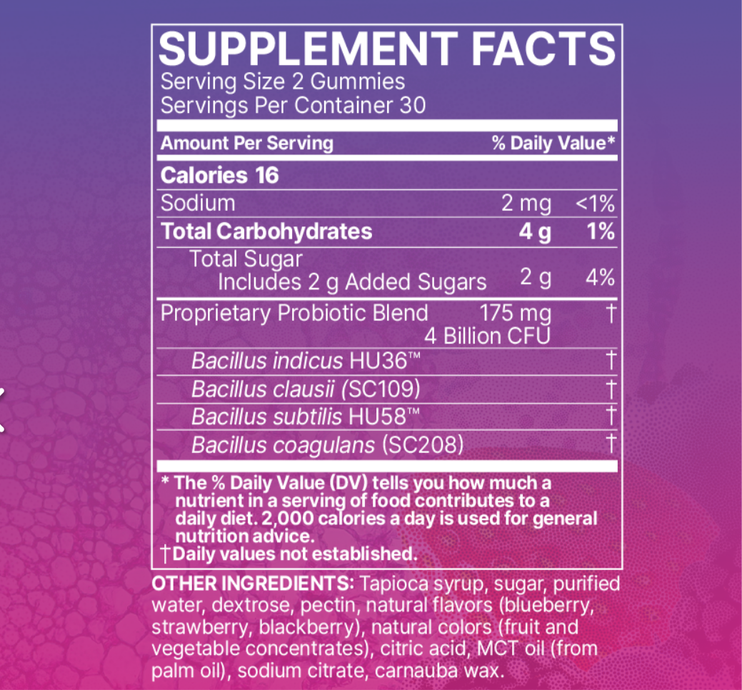 MegaSporeBiotic Gummies
For Adults