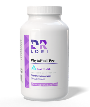 Supplement bottle labeled 'Dr. Lori PhytoFuel Pro' on a white background